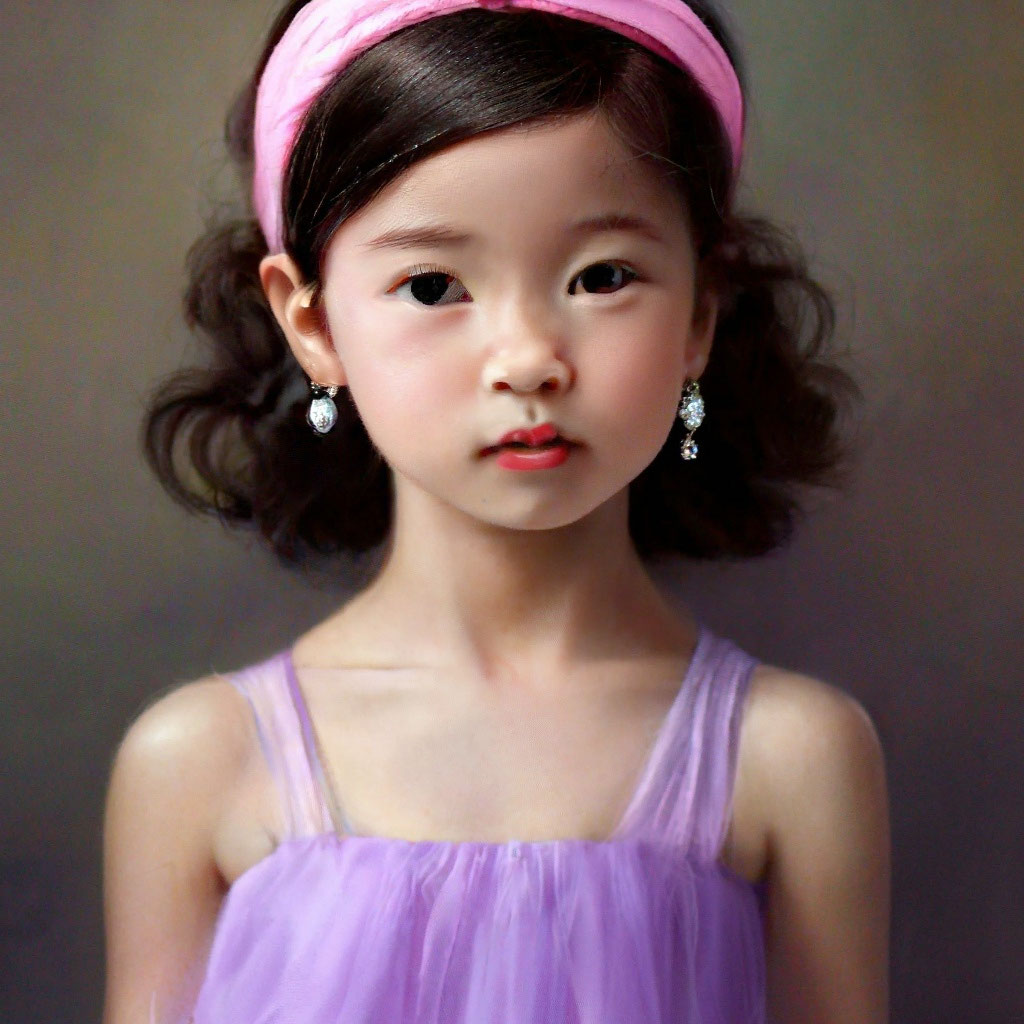 Прическа китаянки для девочки "Chinese girl,7 years old,ballerina, ." - image created in Shedevrum