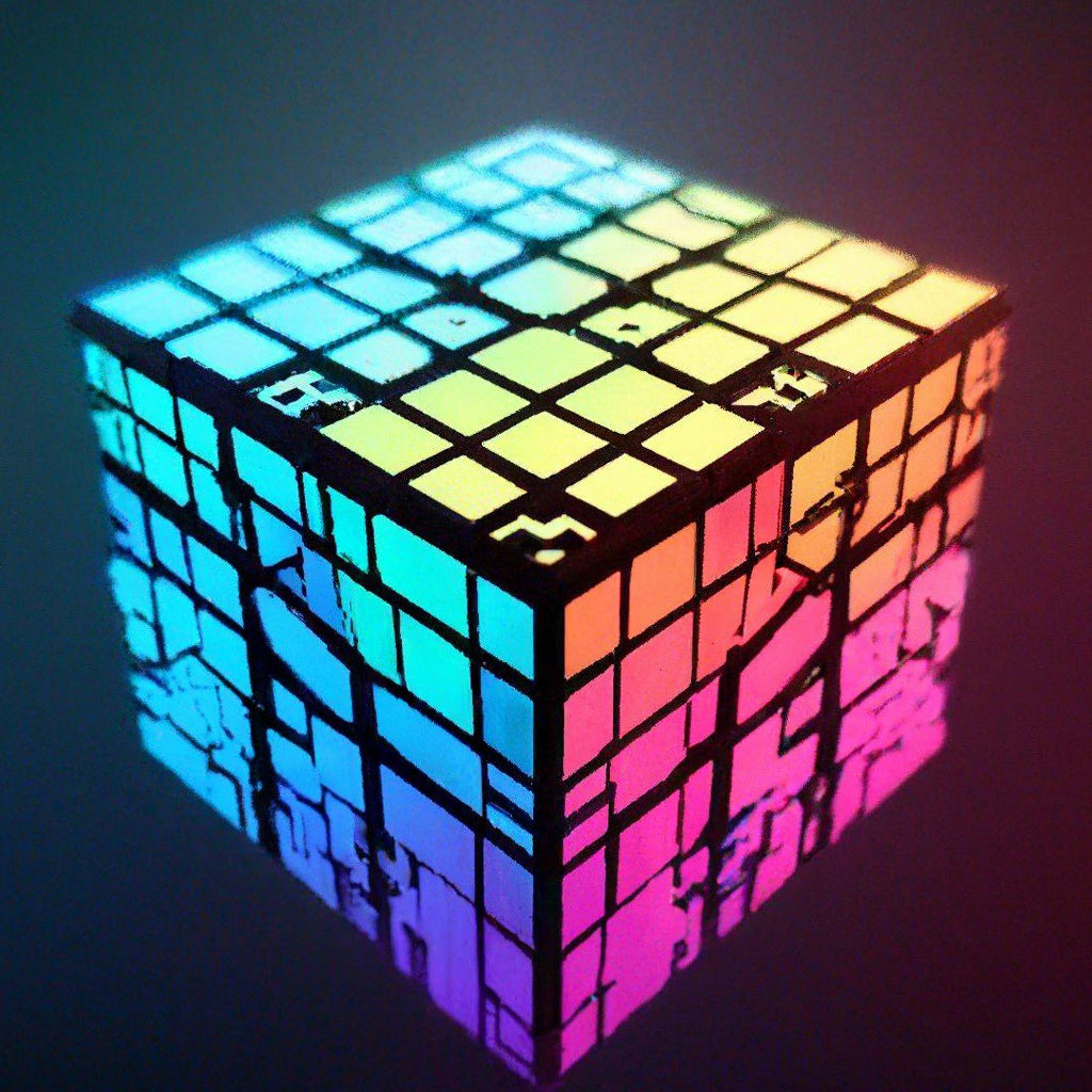 Купить Куб Cube 40 цвет белый с подсветкой RGB | BERKANO