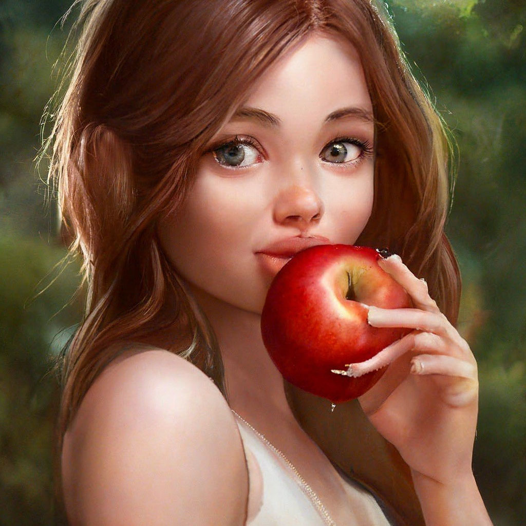 Apple Girl Cartoon          png  Klipartz