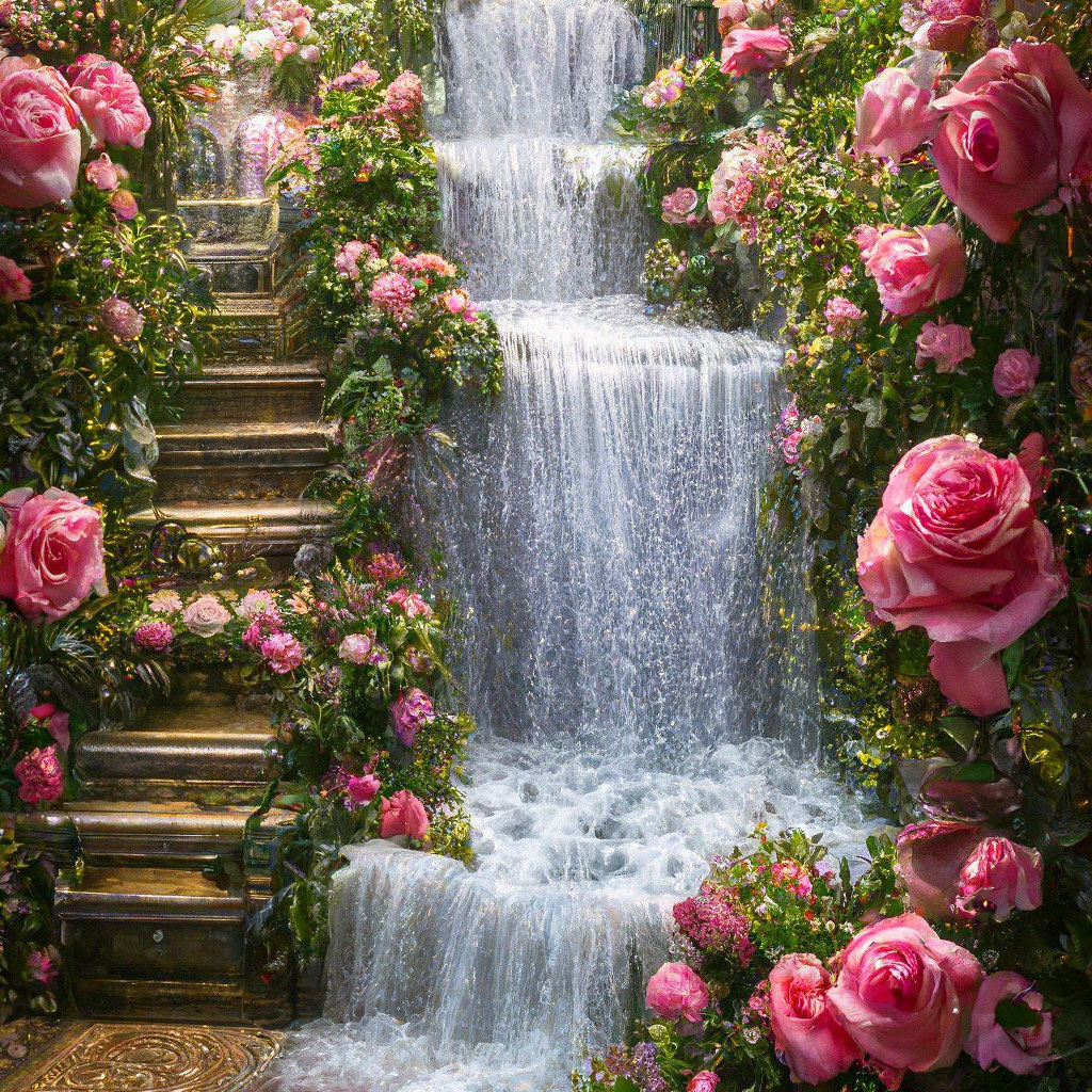Кованая лестница Розы в саду П-05