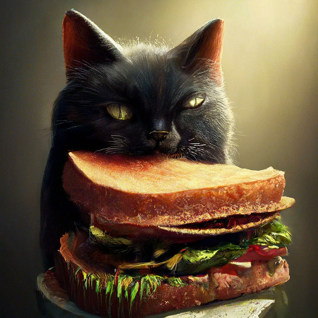 Котик-бутербродик. cgi. абстракция» — создано в Шедевруме