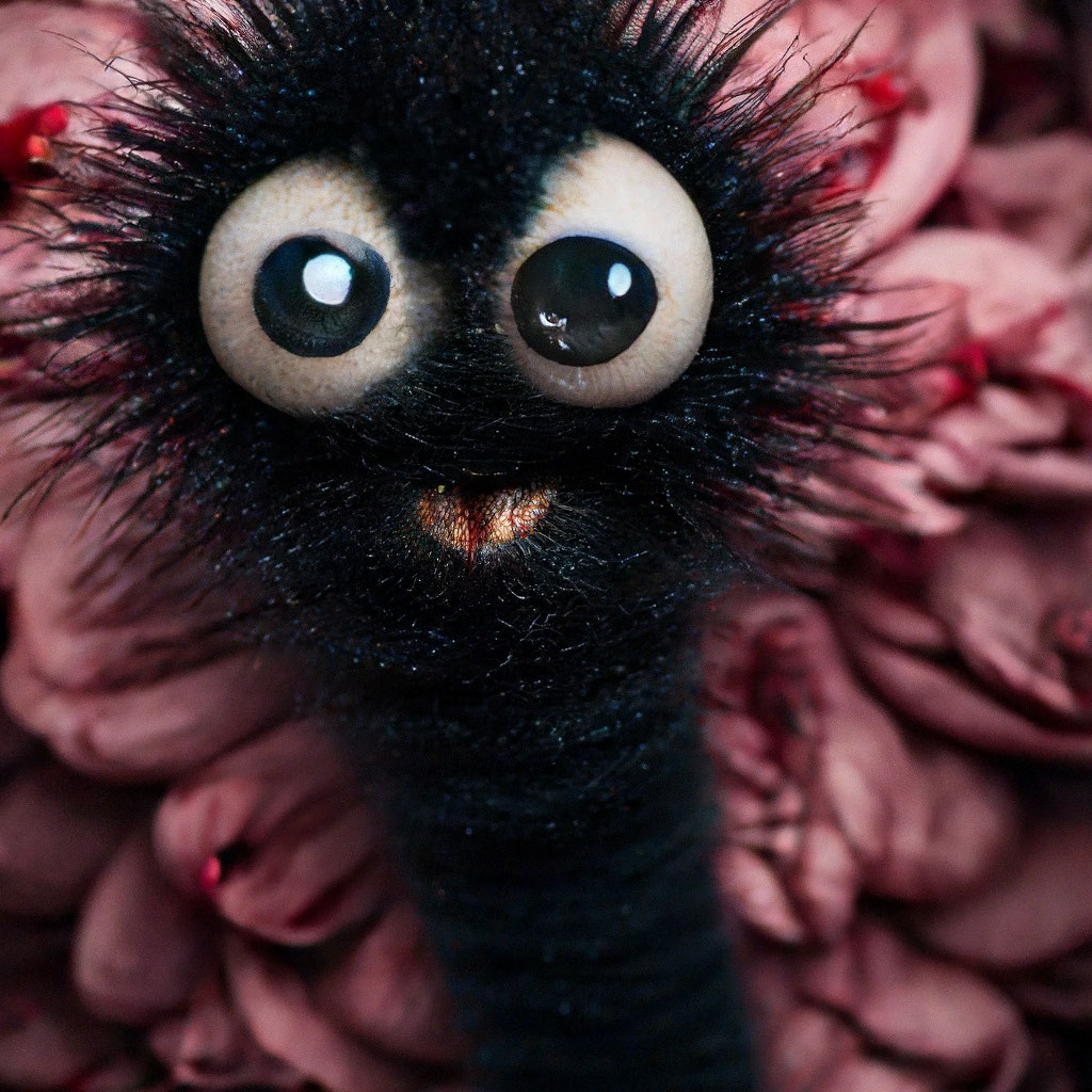 Мегамилый чёрный бархатный червяк …» — создано в Шедевруме