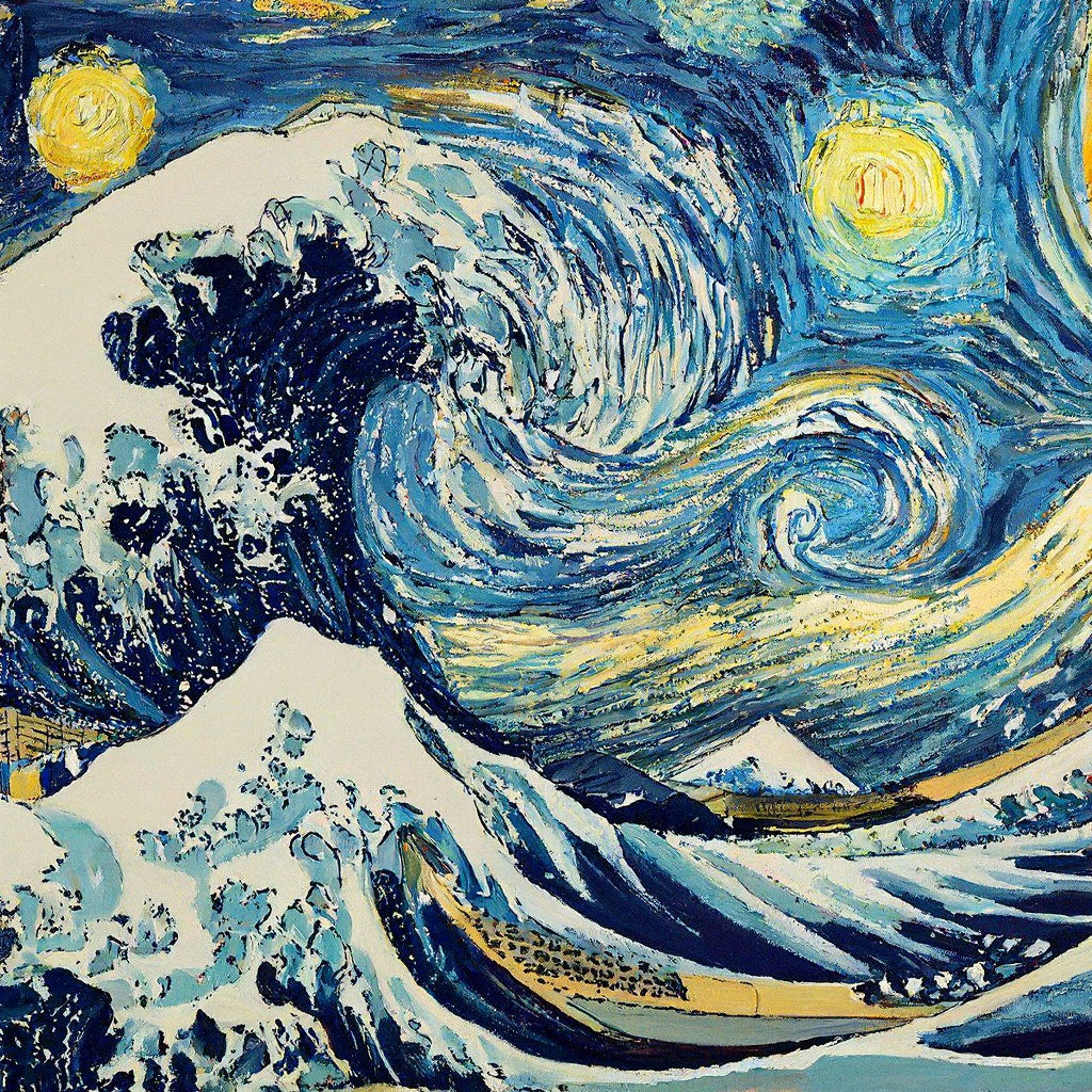 Картина большая волна в Канагаве» — создано в Шедевруме