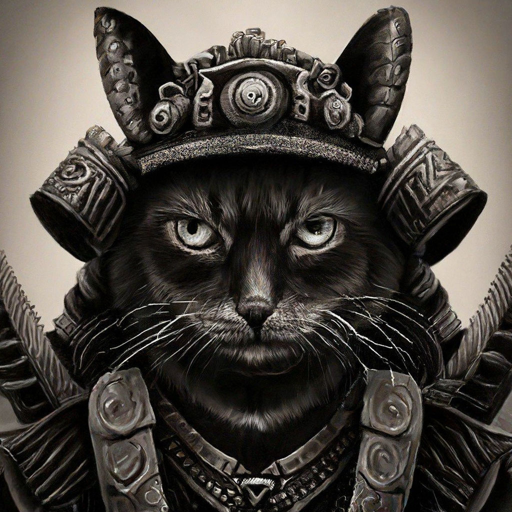 Кот самурай картинки