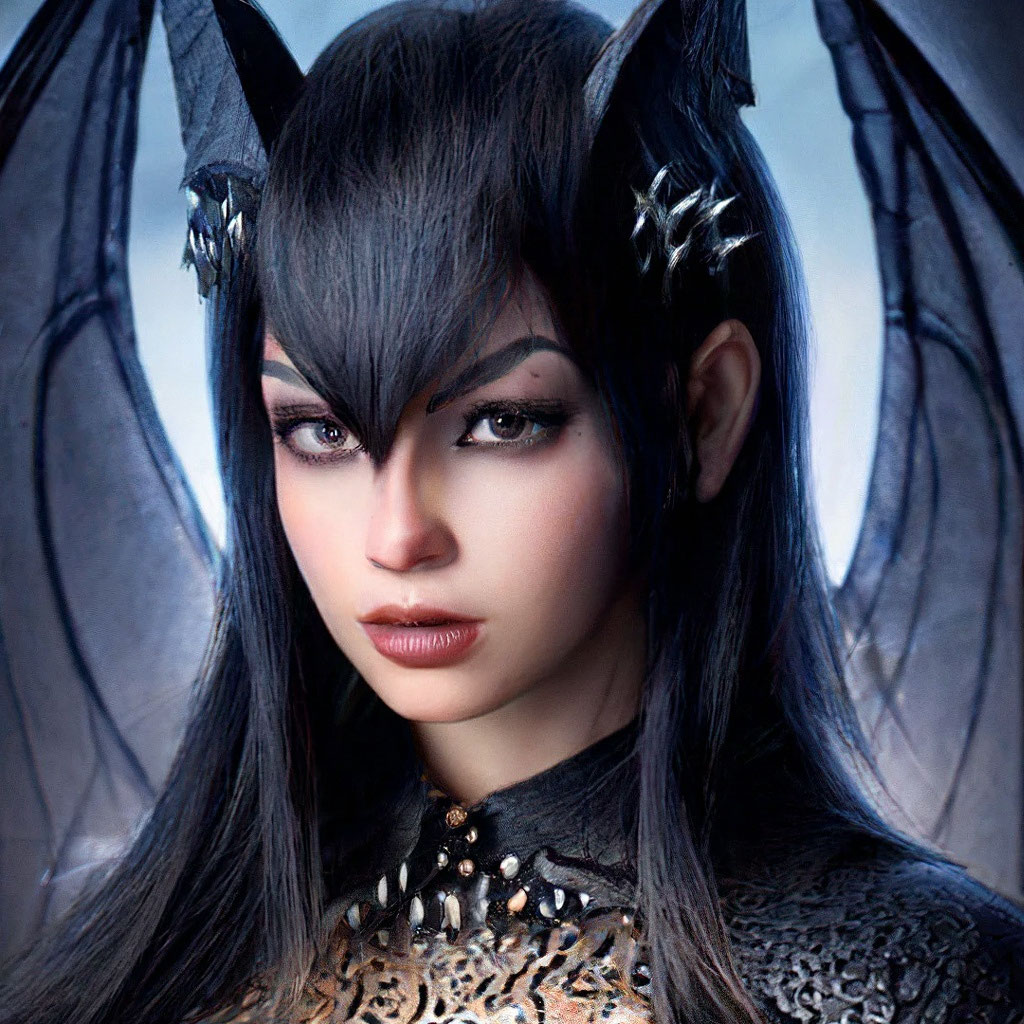 «Девушка летучая мышь, шикарная …» — создано в Шедевруме