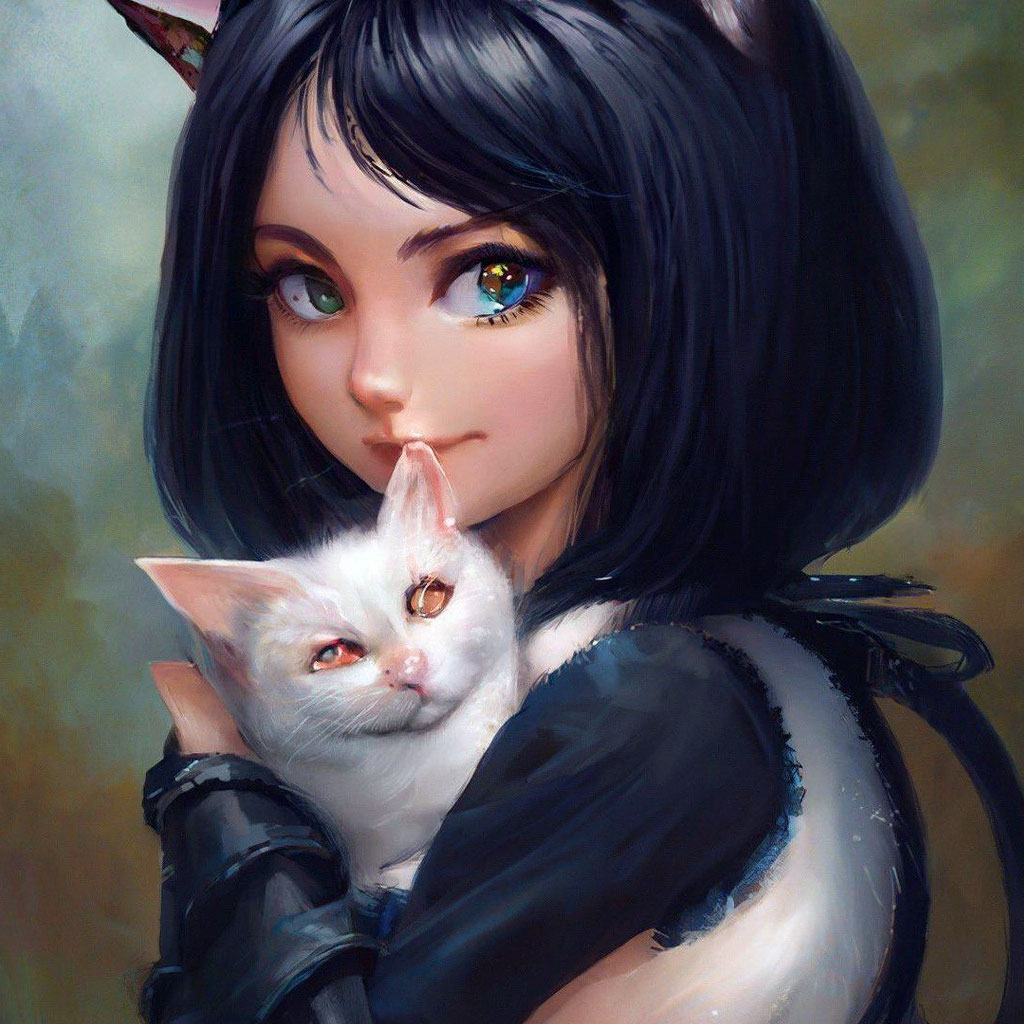 Девушка кошка
