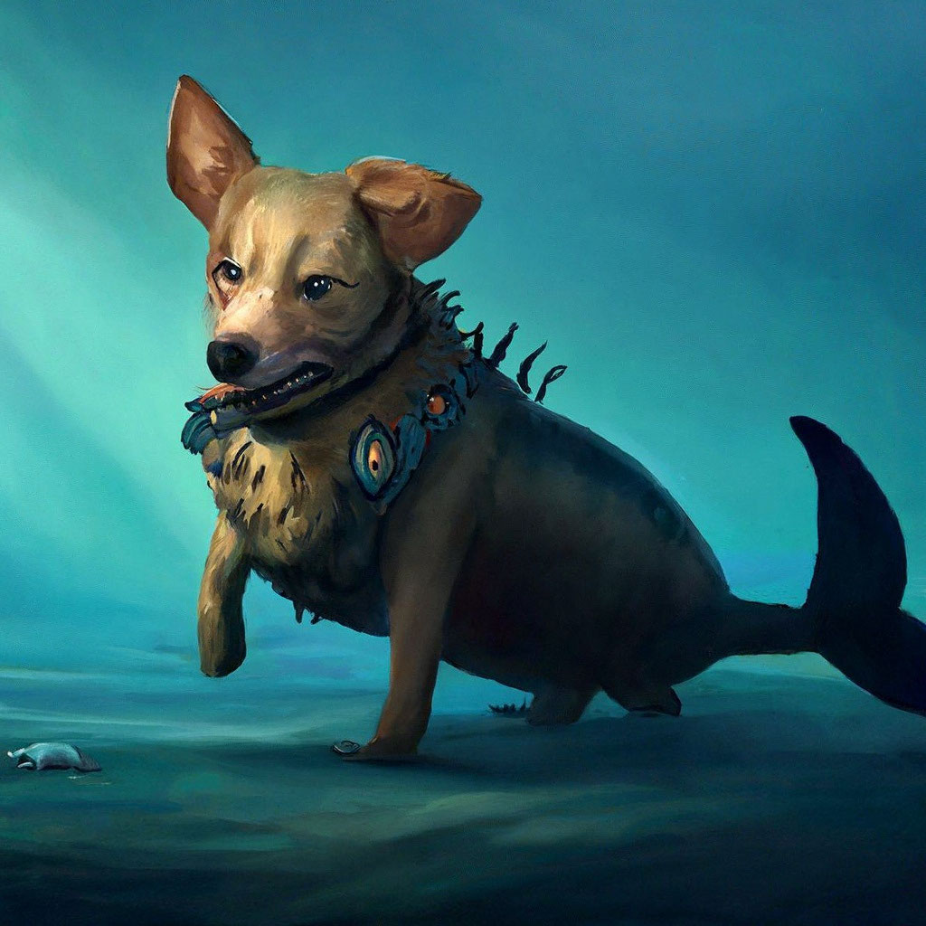 «Собака с мордой кота и хвостом …» — создано в Шедевруме