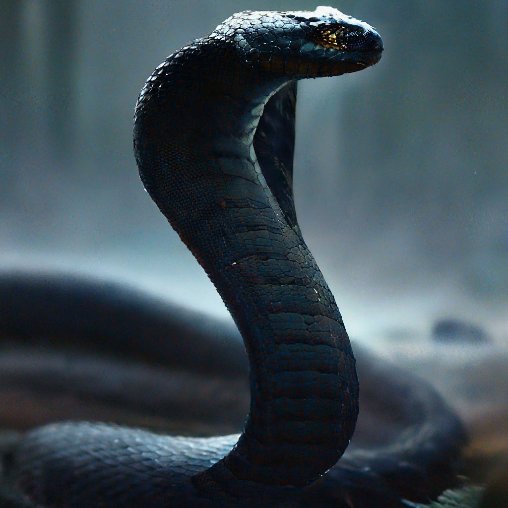 Черная кобра готовиться к прыжку, …» — создано в Шедевруме