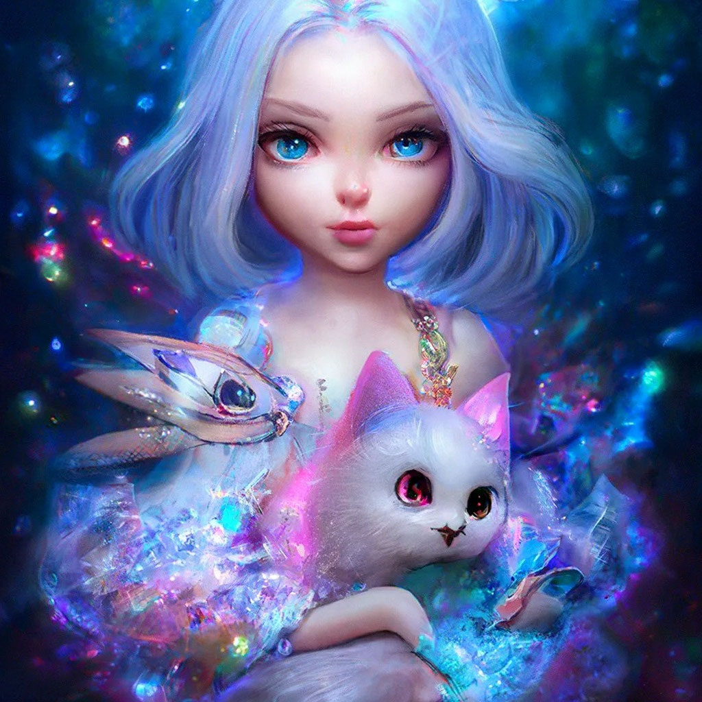 «Хрустальная девочка-покемон -кошечка» — создано в Шедевруме
