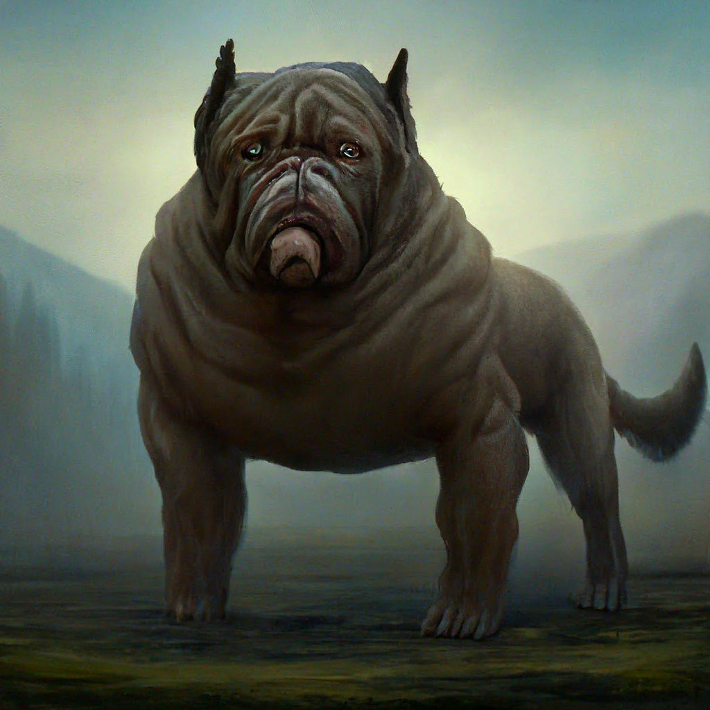 Собака огромная,очень толстая,с …» — создано в Шедевруме