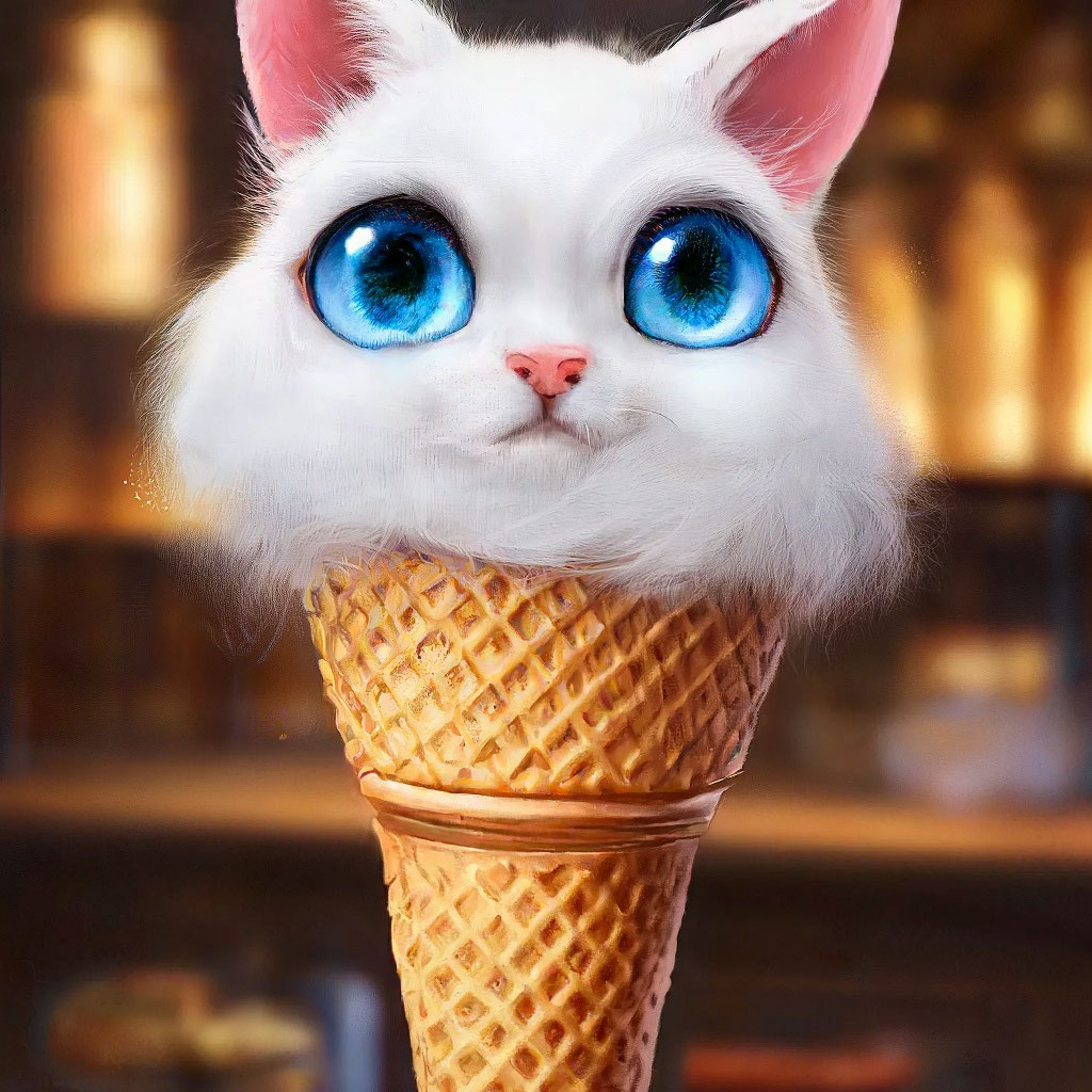 «Рожок мороженного но заместо …» — создано в Шедевруме