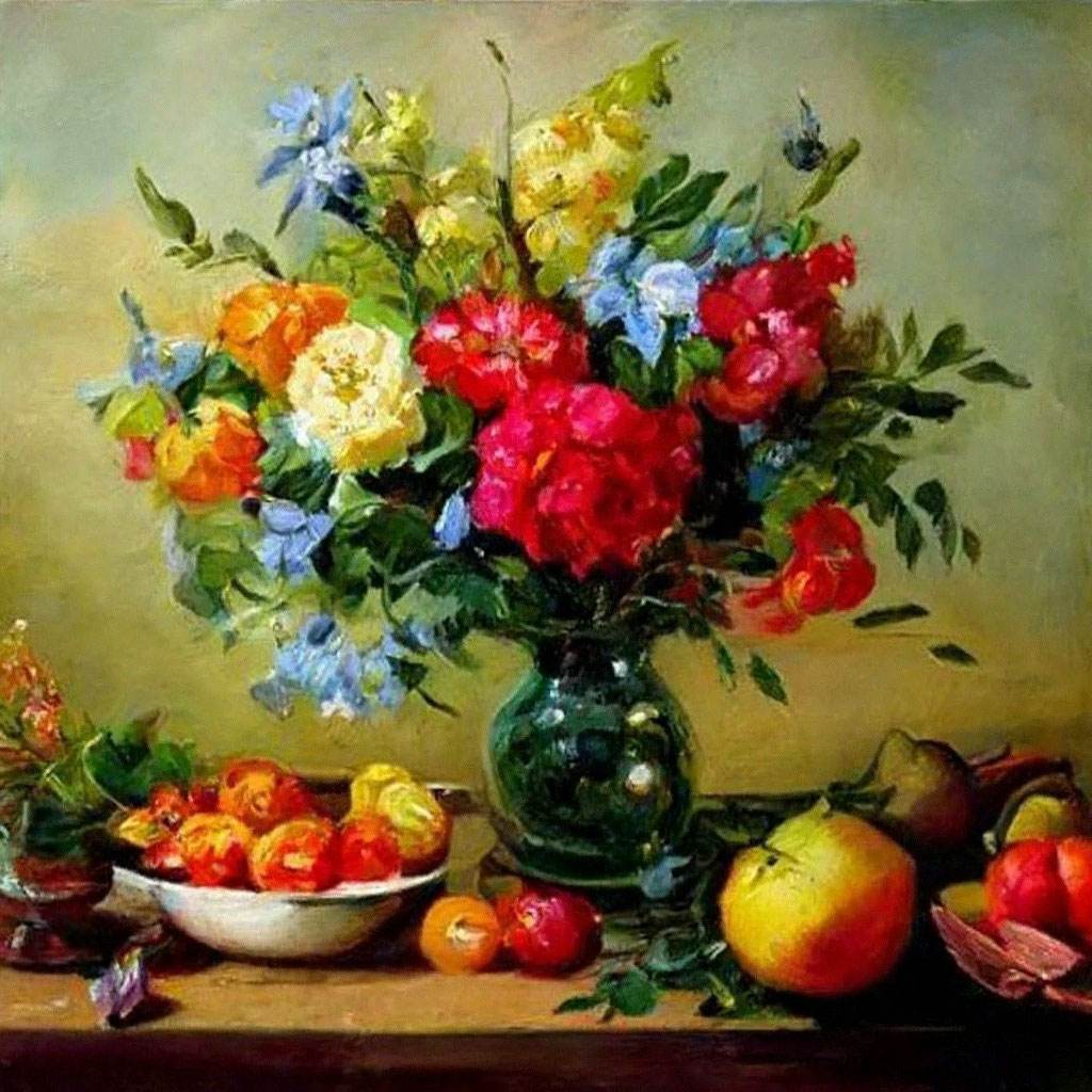 Красивый натюрморт-цветы в вазе,…» — создано в Шедевруме