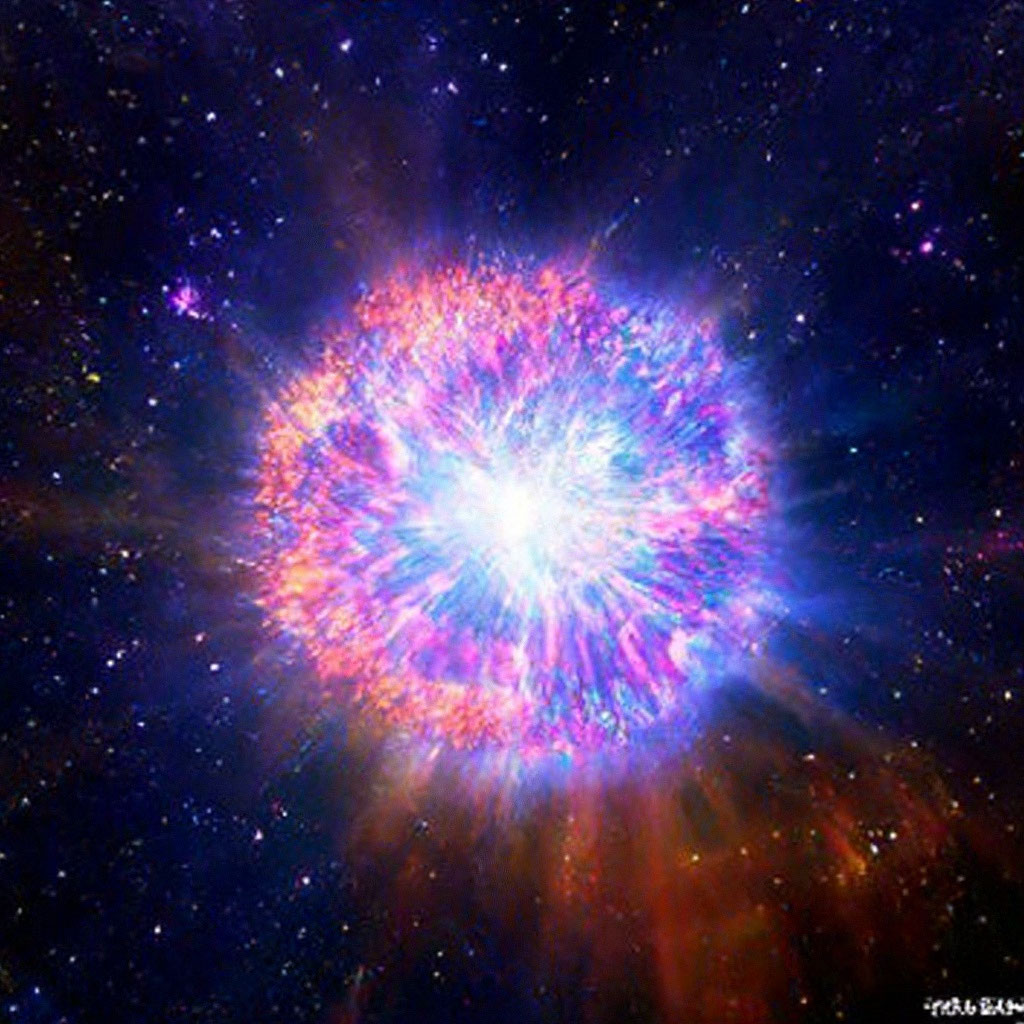 Звезда как огненный шар, переливается разноцветным огнём ...