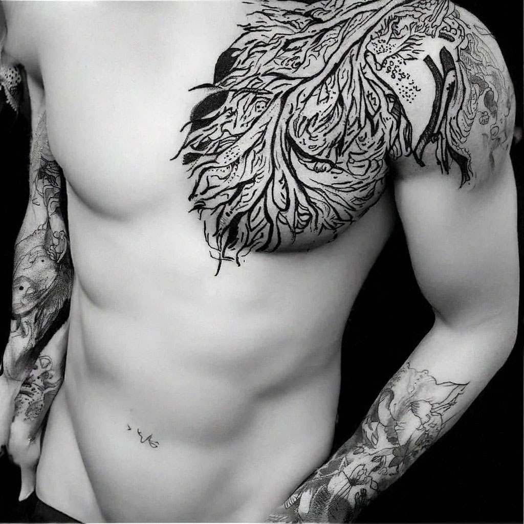 Tree Tattoos For Men On Chest
