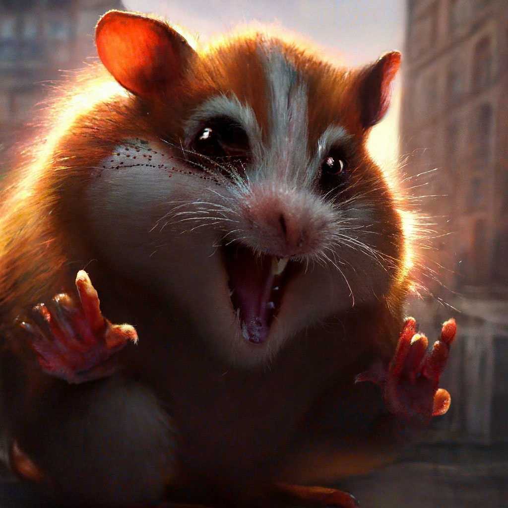 Scary hamster, wants to eat …