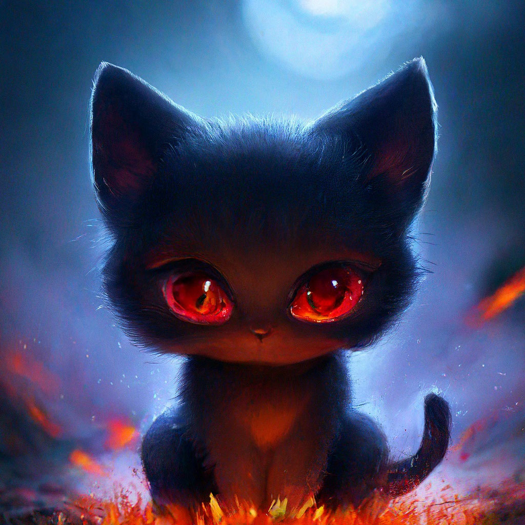 Black Cat Demon Cartoon