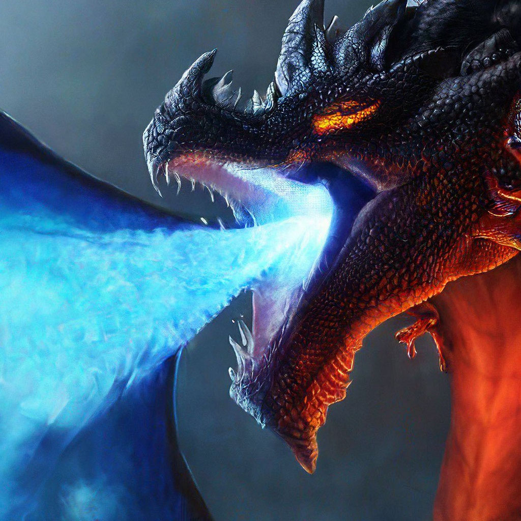Black Dragon Breathing Blue Fire Mother Of Dragons V1.1