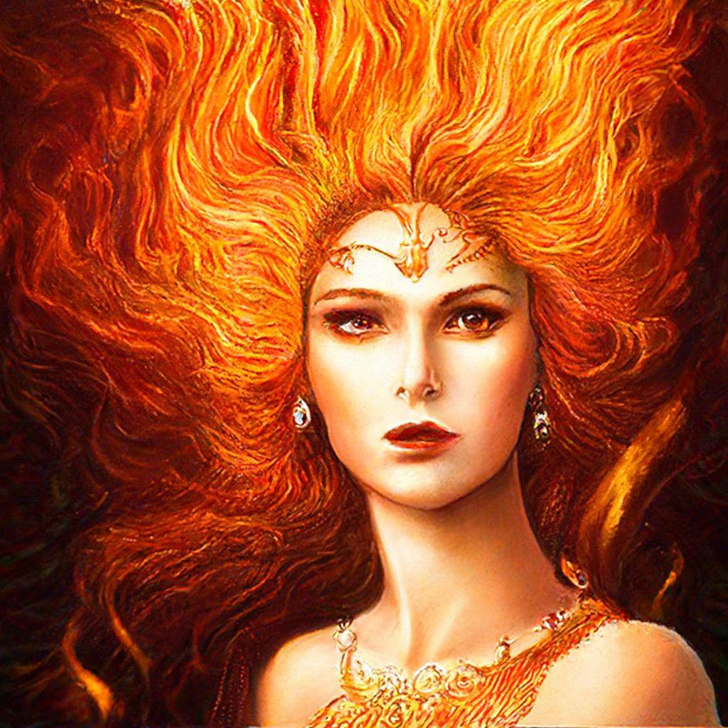 "Queen of fire" - image created in Shedevrum