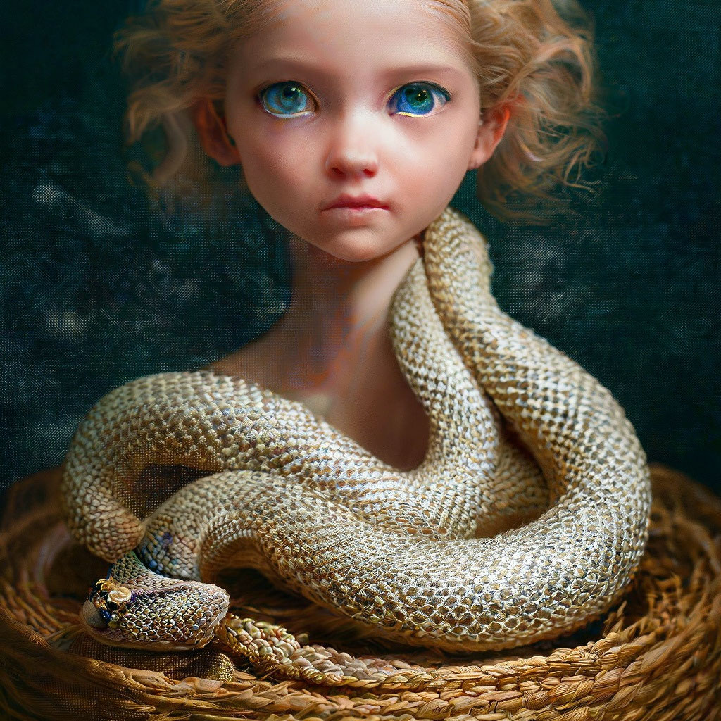 «Милая змейка вся из тончайшего …» — создано в Шедевруме