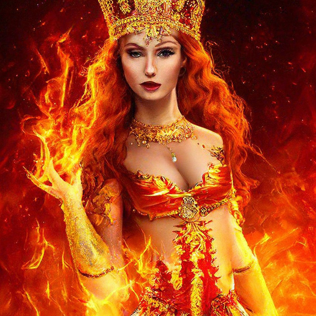 "Queen of fire" - image created in Shedevrum