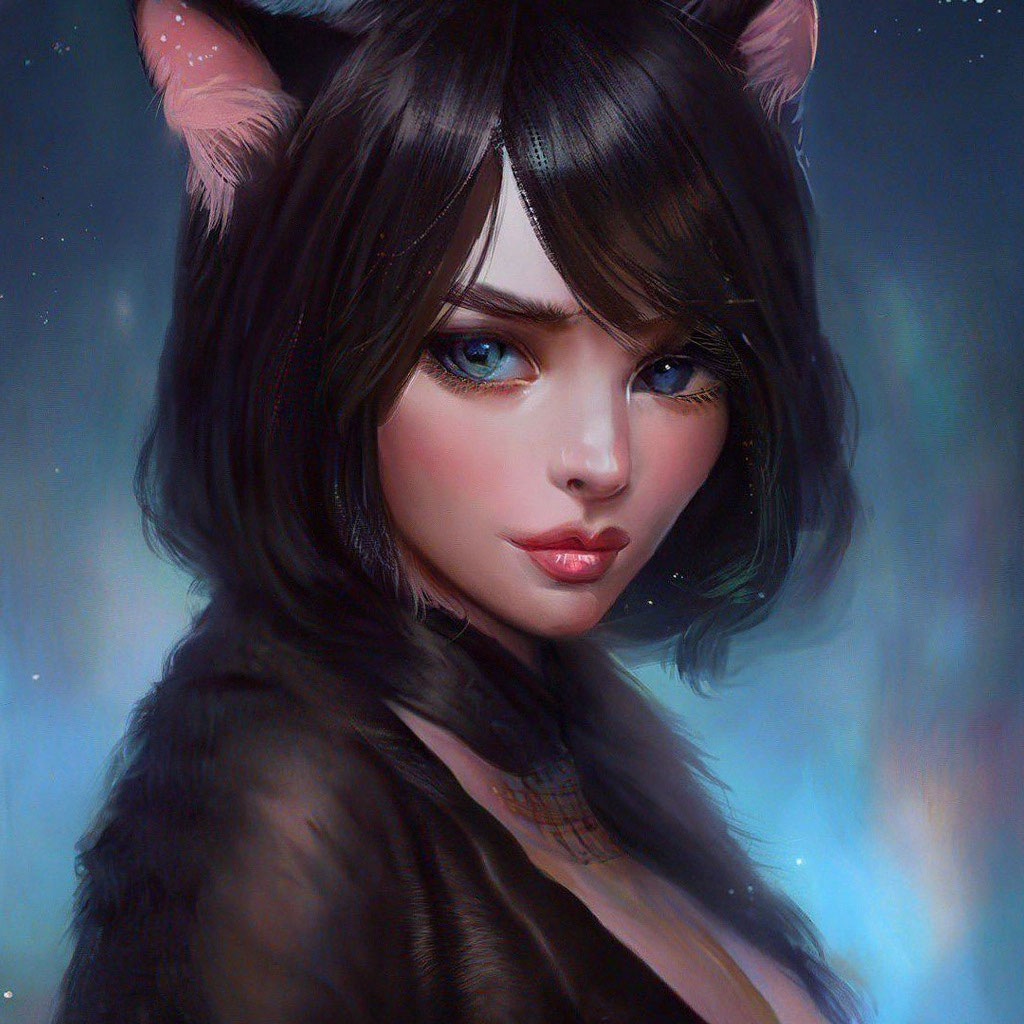 Девушка кошка