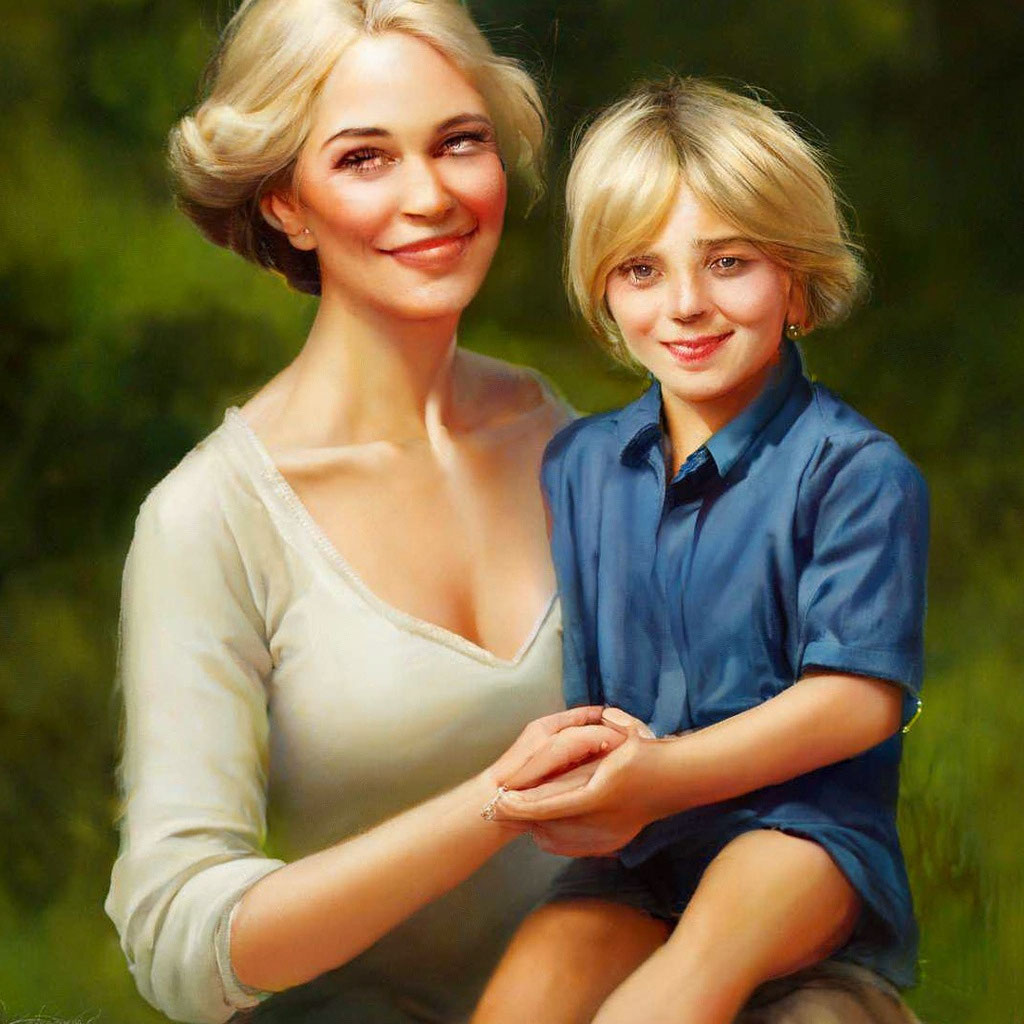 Молодая, красивая бабушка блондинка с…» — создано в Шедевруме