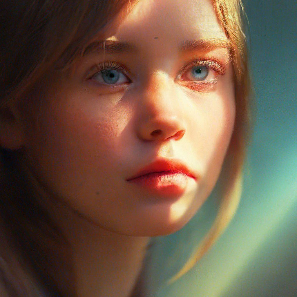 «Портрет девушки солнечные лучи, …» — создано в Шедевруме