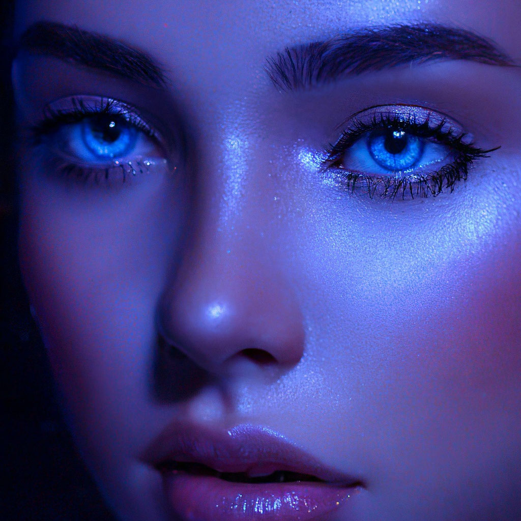 Лицо красивая девушка голубые глаза …» — создано в Шедевруме