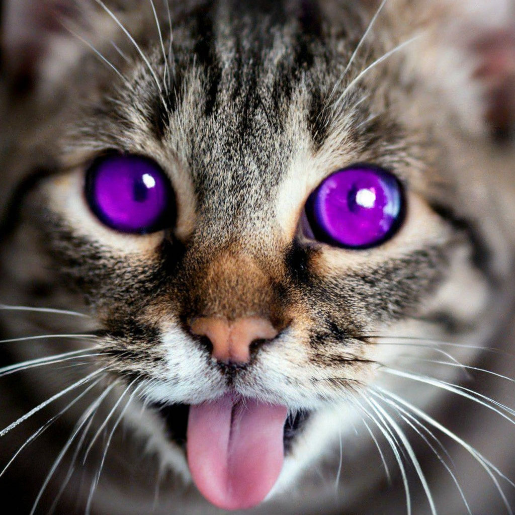 Кошка с фиолетовыми глазами …» — создано в Шедевруме