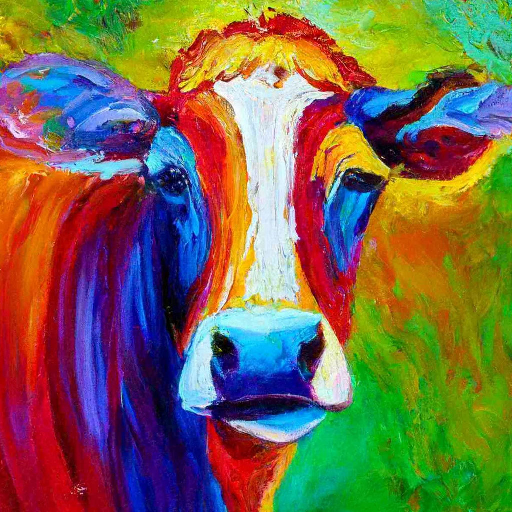 Разноцветная корова в стакане» — создано в Шедевруме