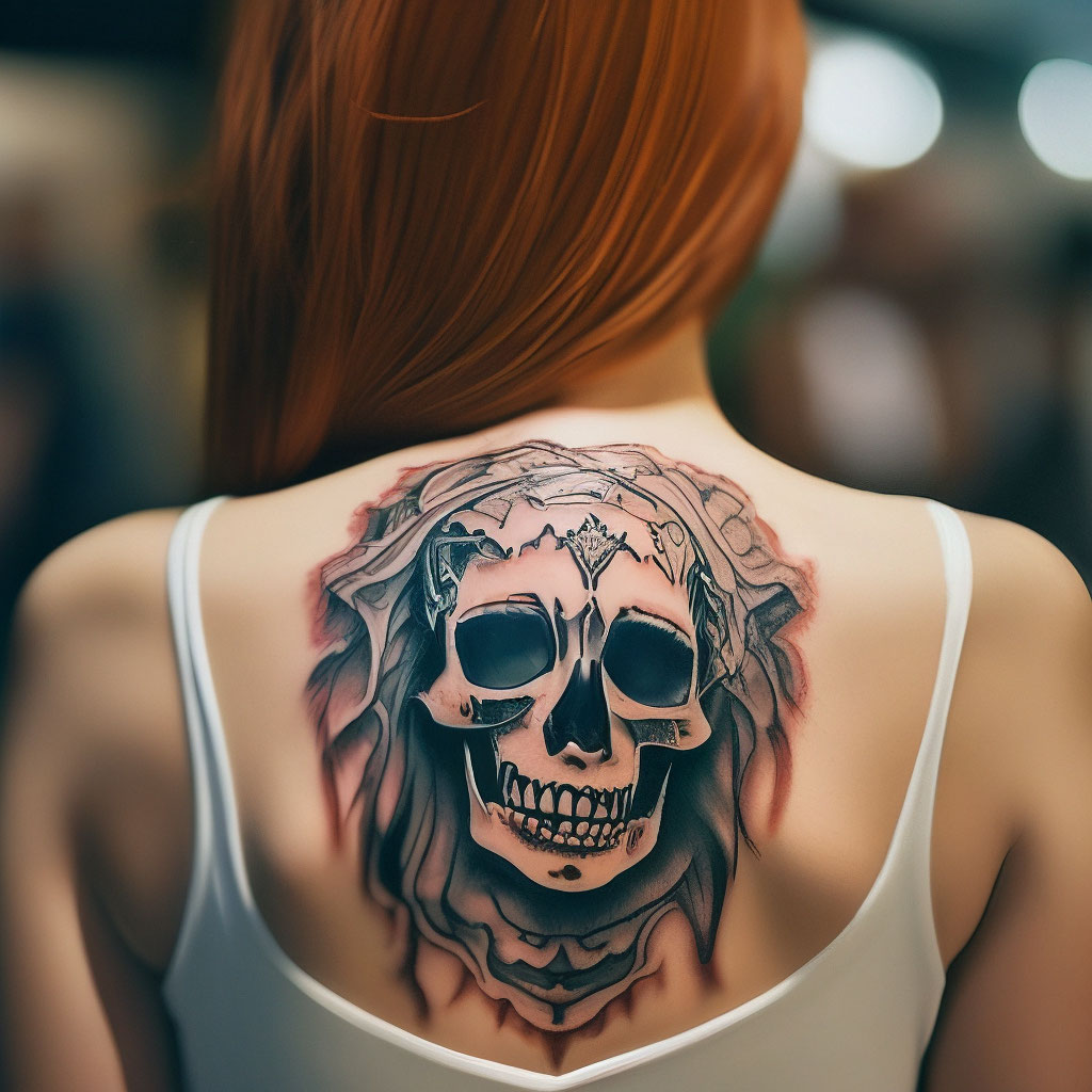 Леди с сахарным черепом skull girl muertos винтажная девушка с татуировкой в маске черепа