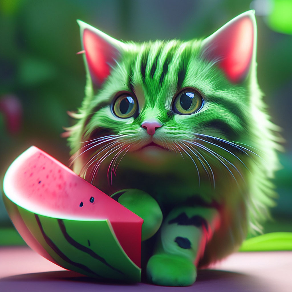 Watermelon Cat Gif Cats Watermelon Memes & GIFs Imgflip