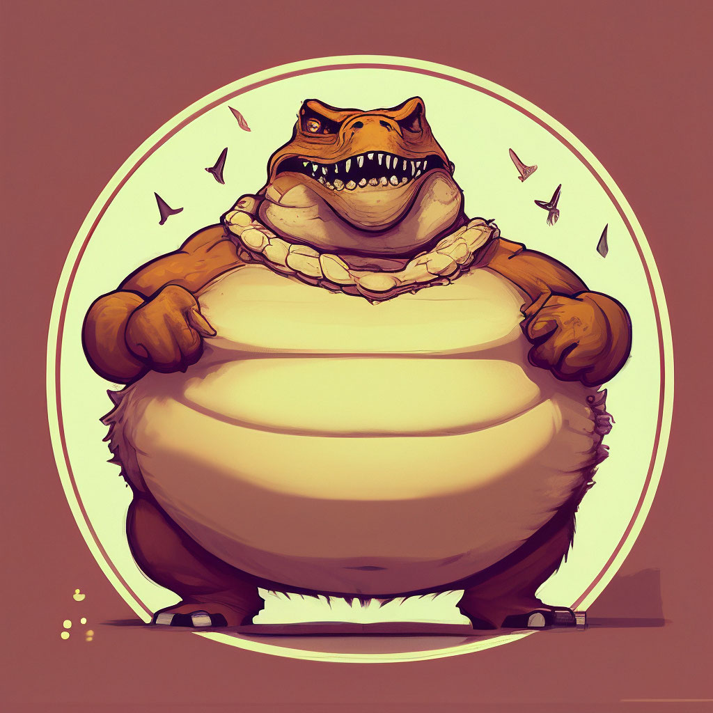 cartoon-t-rex-stomach-fat