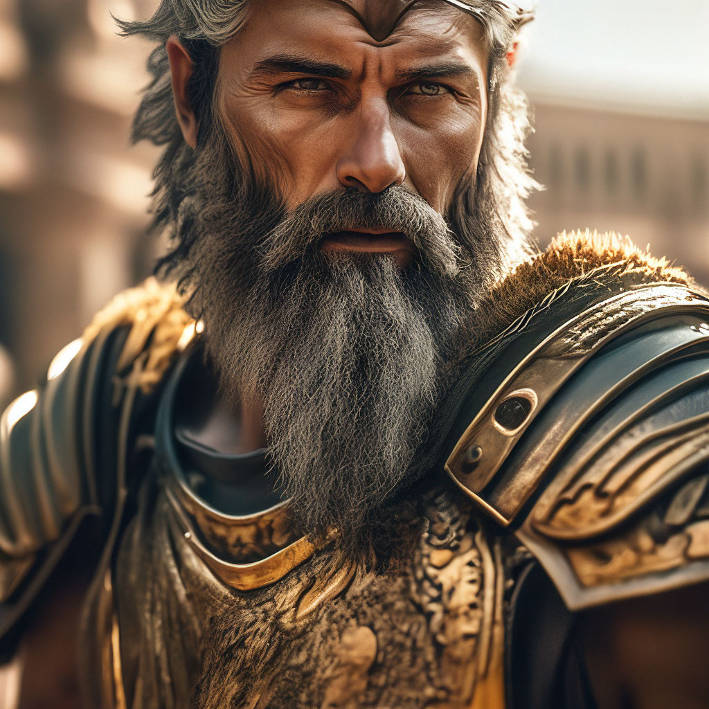 «Воин с седой бородой в колизее, …» — создано в Шедевруме