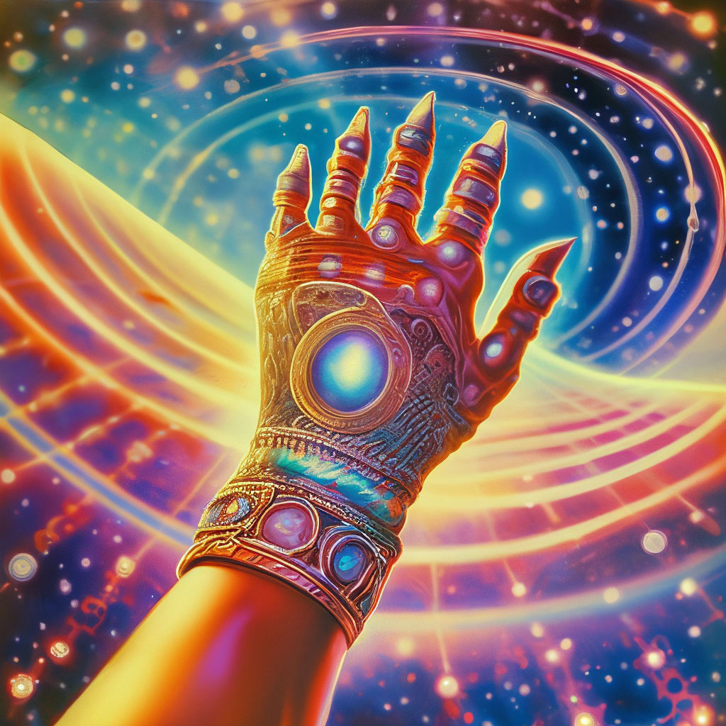 «Перчатка бесконечности в переливающимся…» — создано в Шедевруме