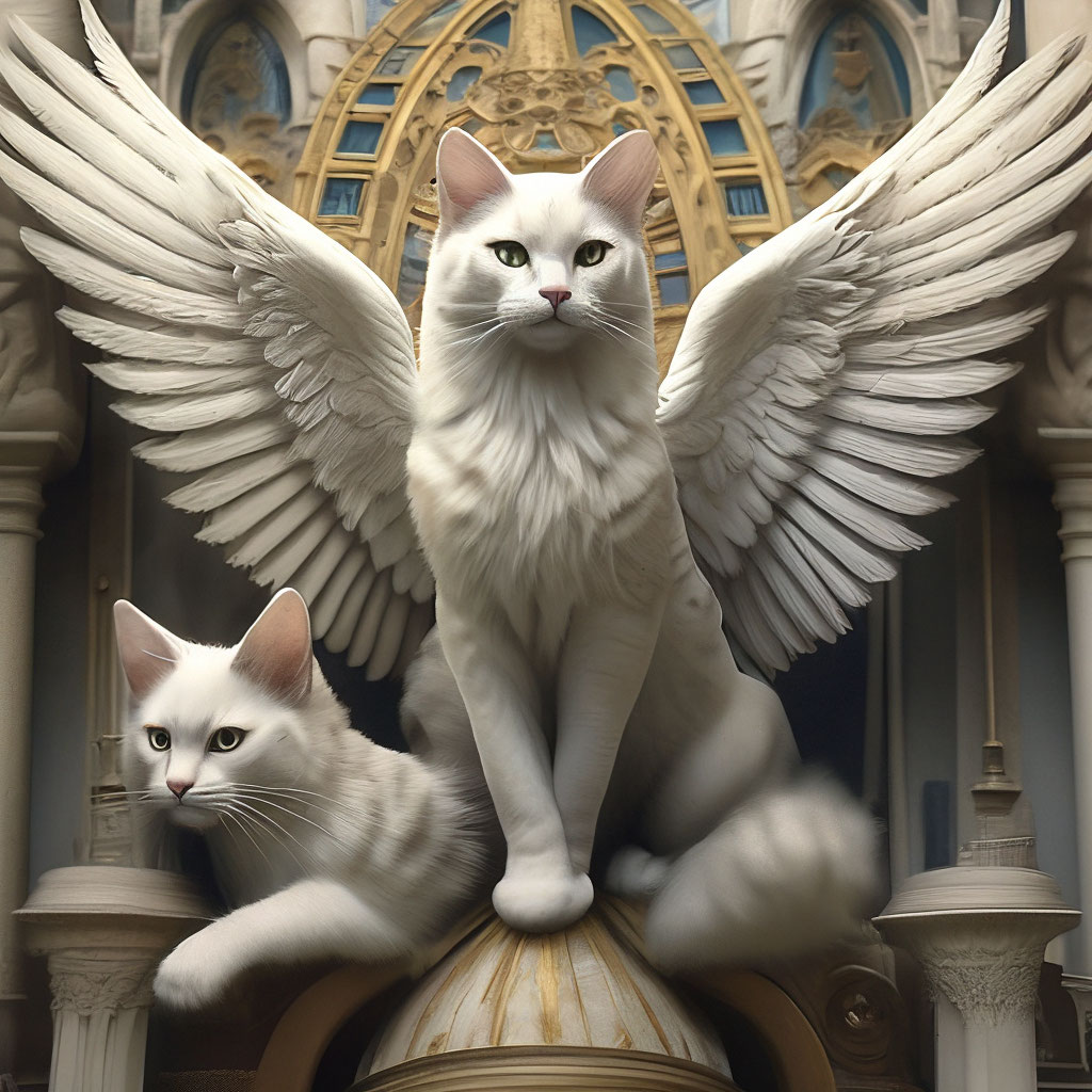 «Коты с крыльями, высокая детализация» — создано в Шедевруме