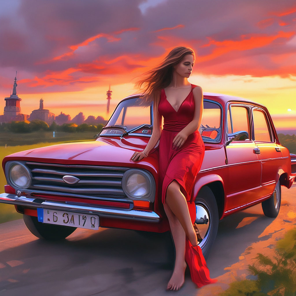 «Малиновая лада, малиновый закат, …» — картинка создана в Шедевруме