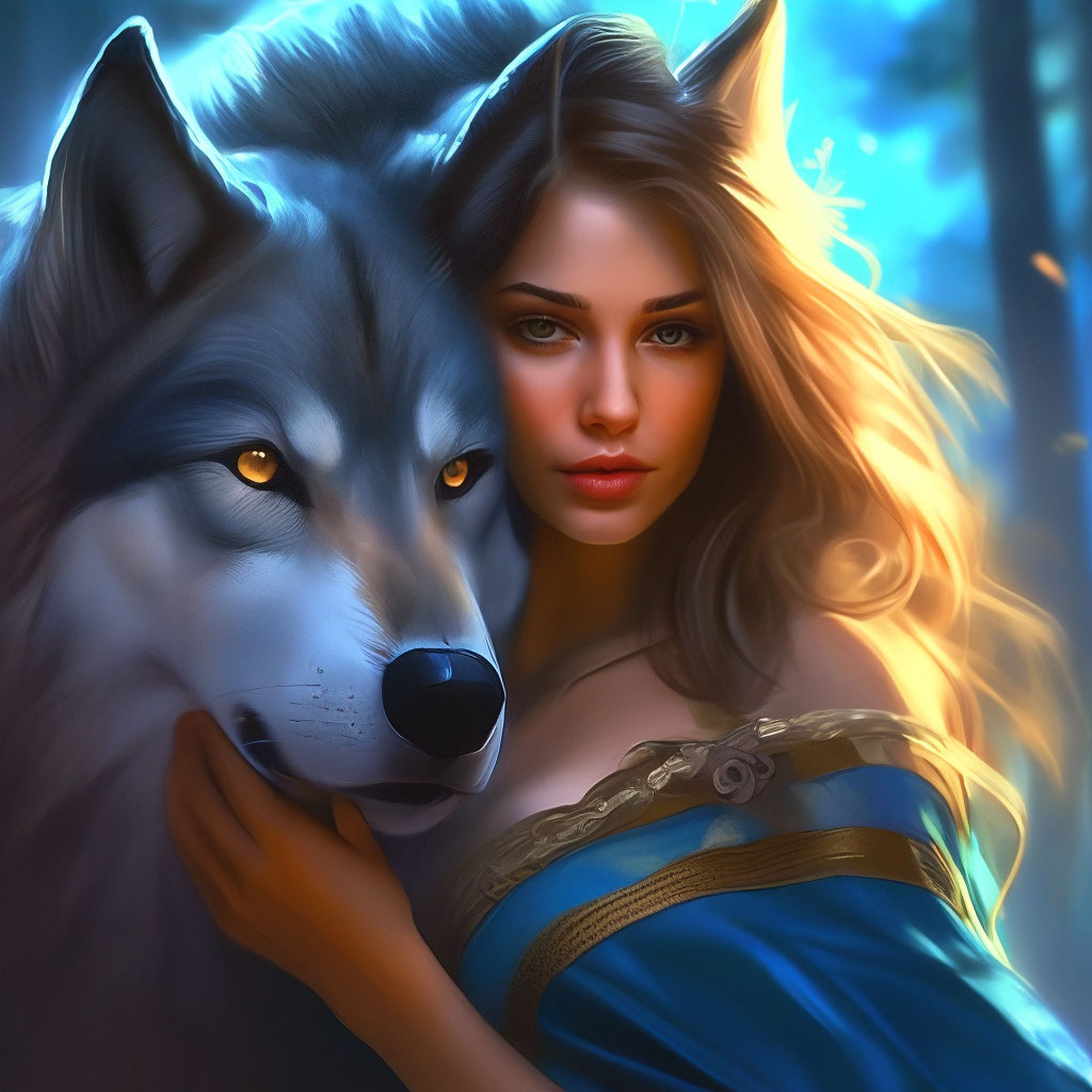 Wolf girl art