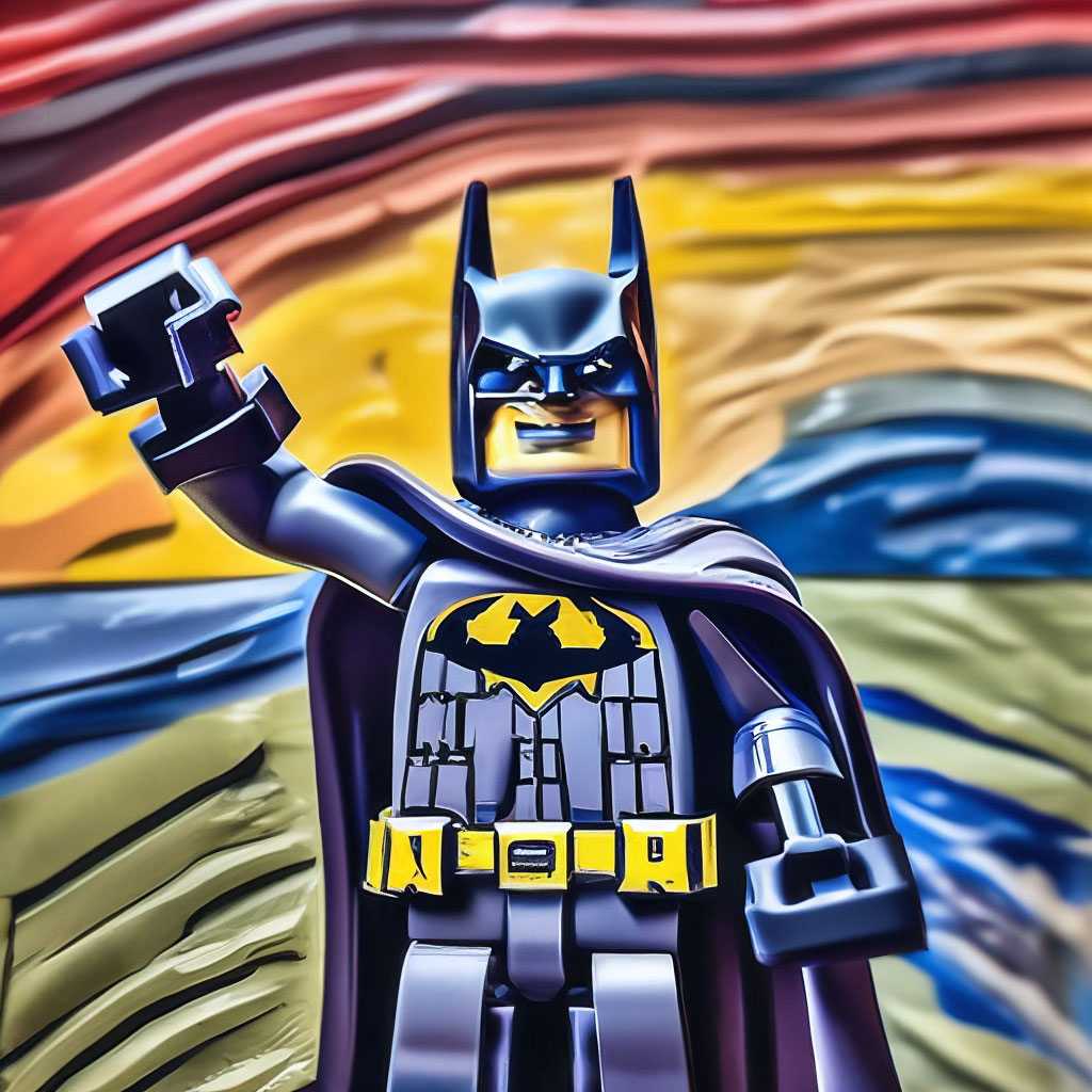 «Лего-бэтмен в стиле картины крик …» — создано в Шедевруме