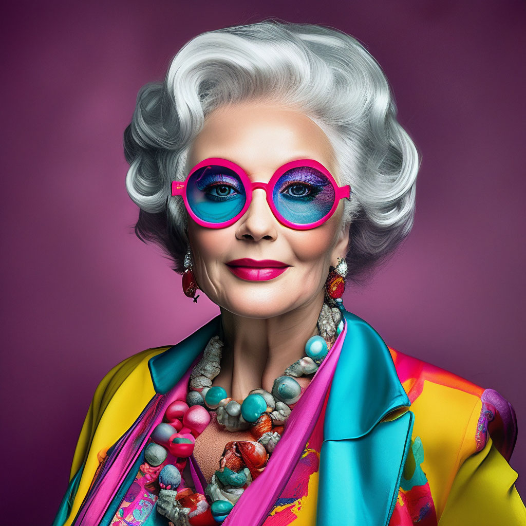 «Экстравагантные бабушки в ярких …» — создано в Шедевруме