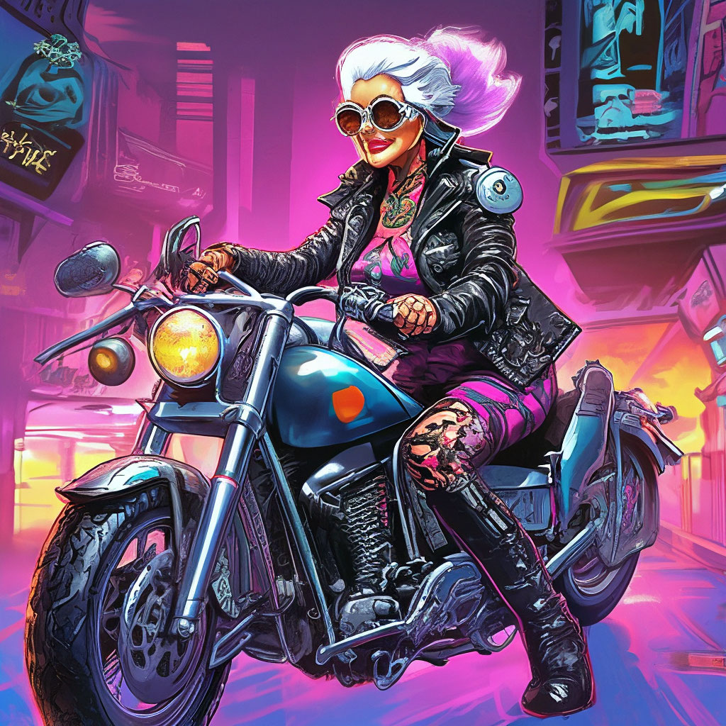 «Киберготика старая бабушка в …» — создано в Шедевруме