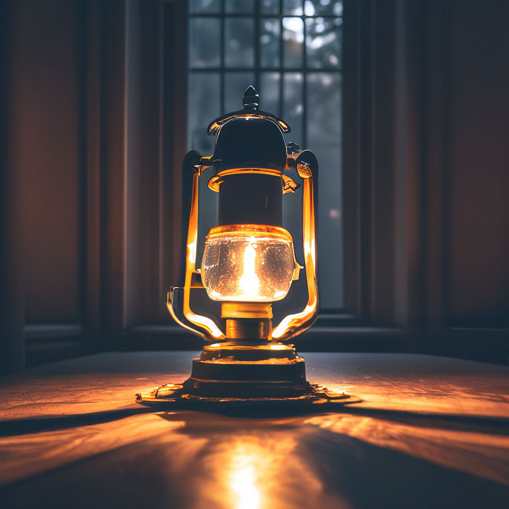 «Светящиеся лампа в кромешной темноте» — создано в Шедевруме