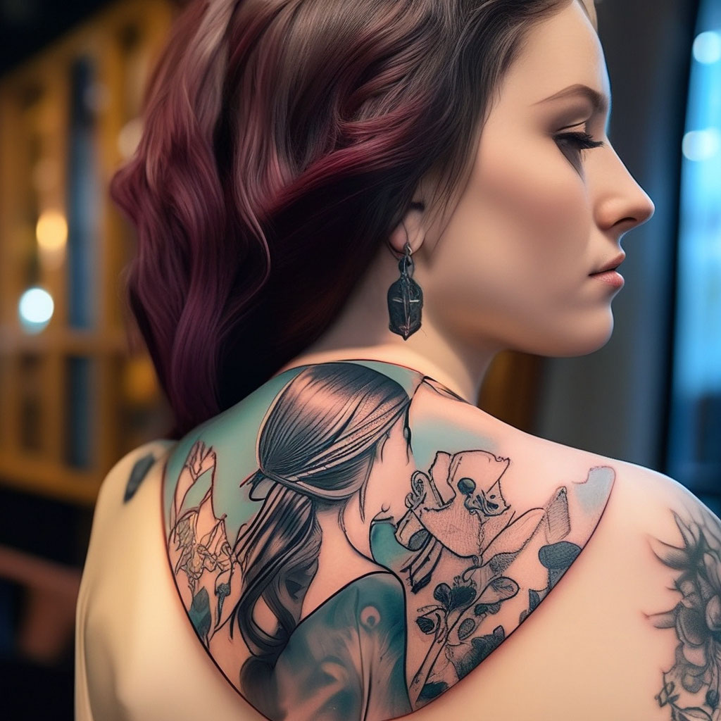 Девушка с татуировкой - обои и картинки на телефон