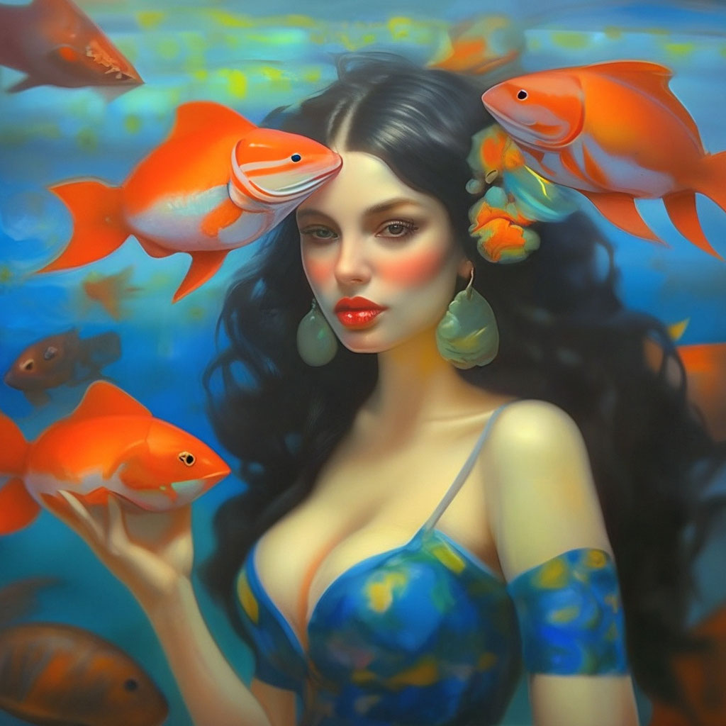 Красивая, соблазнительная девушка рыба…» — создано в Шедевруме