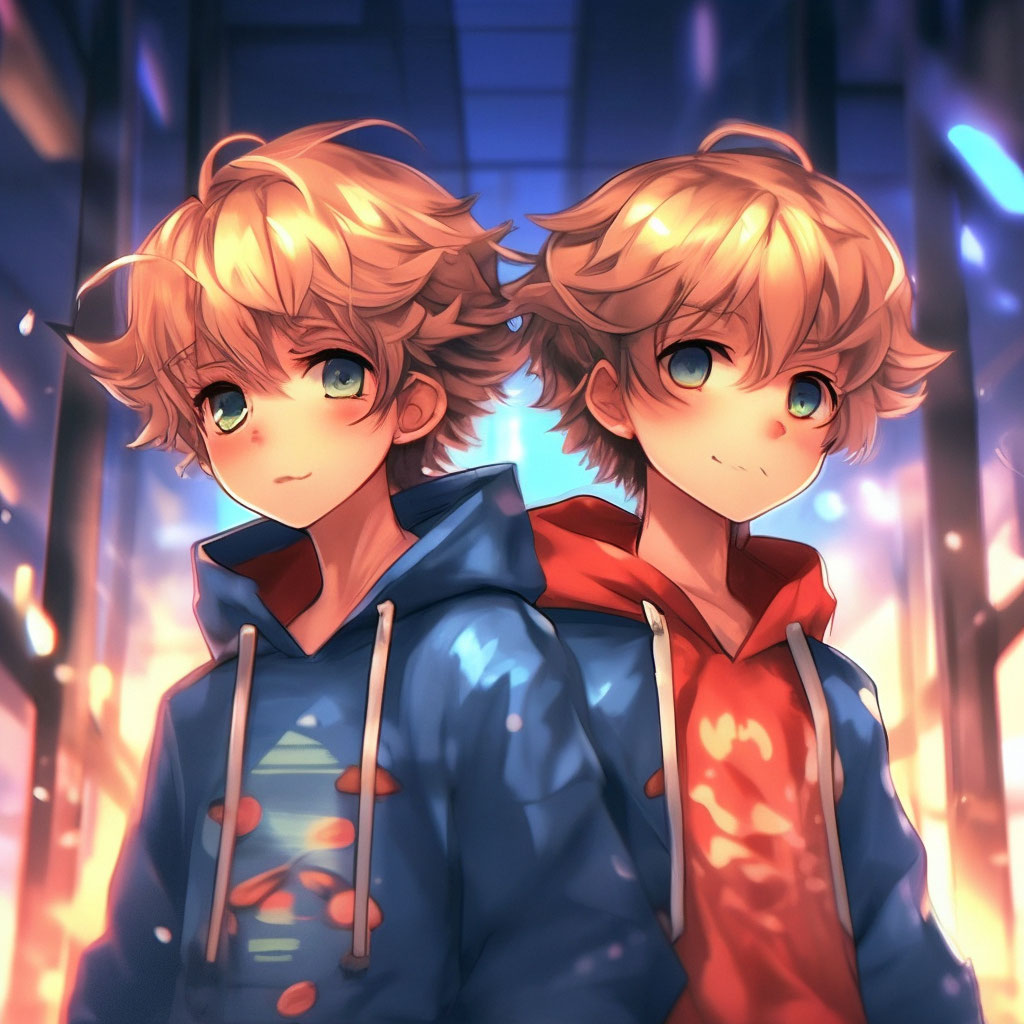 Аниме мальчики близнецы» — создано в Шедевруме