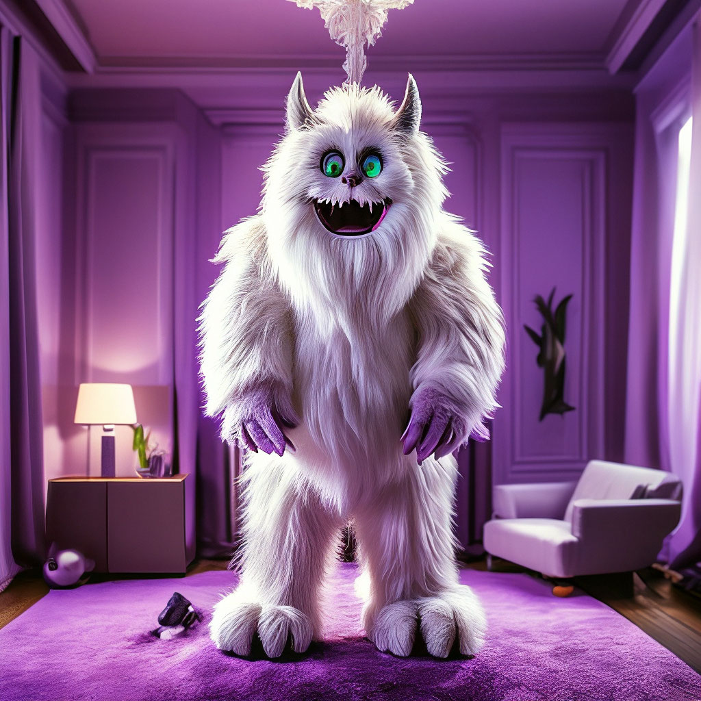«Фотография белого мехового монстра, …» — создано в Шедевруме
