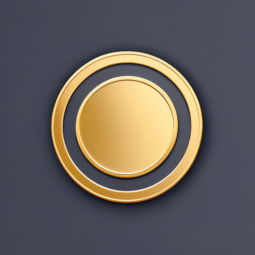 Простой зал фото "Logo simple gold coin with ." - image created in Shedevrum