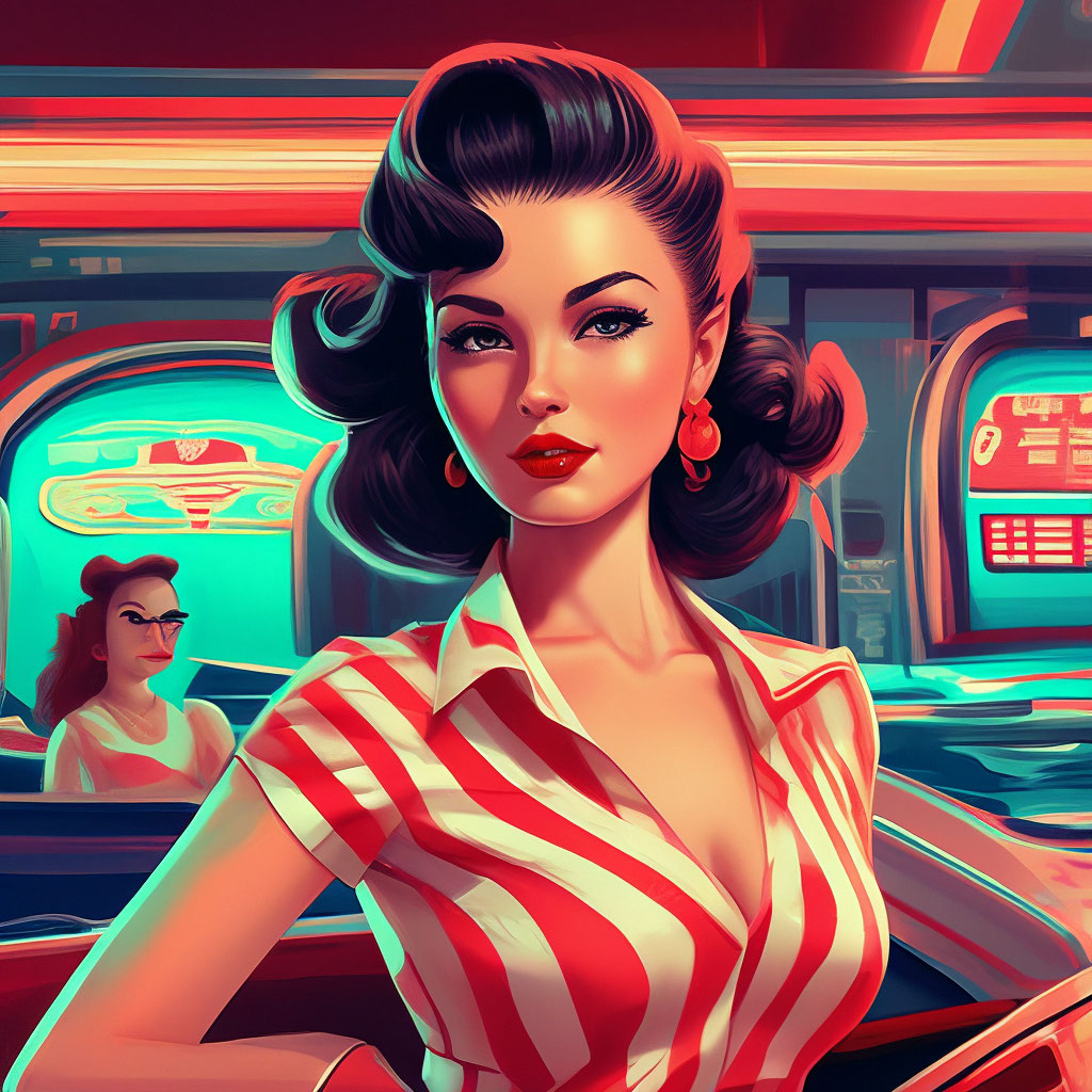 Retro lady vector: изображения без лицензионных платежей