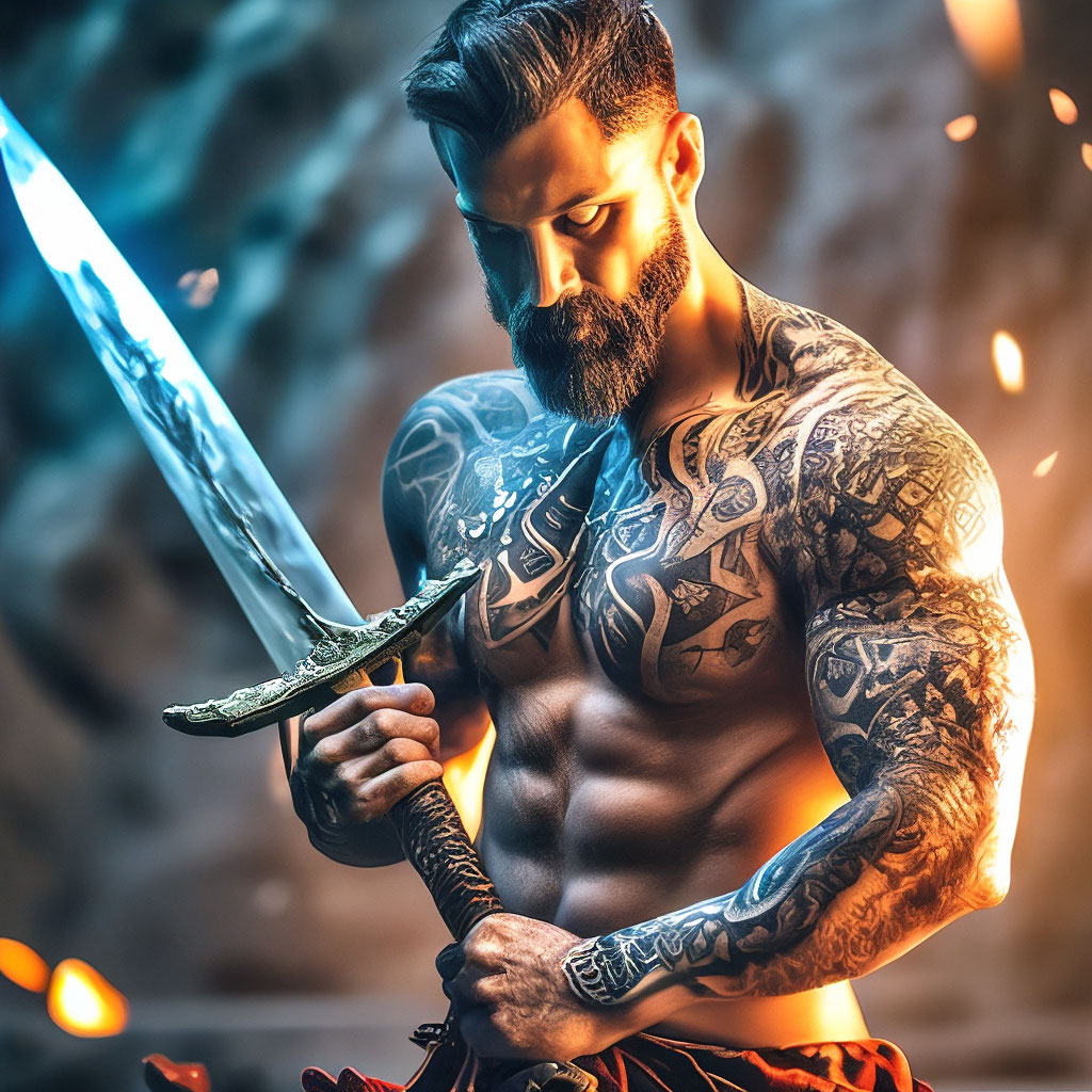 Значение татуировки дракон с катаной