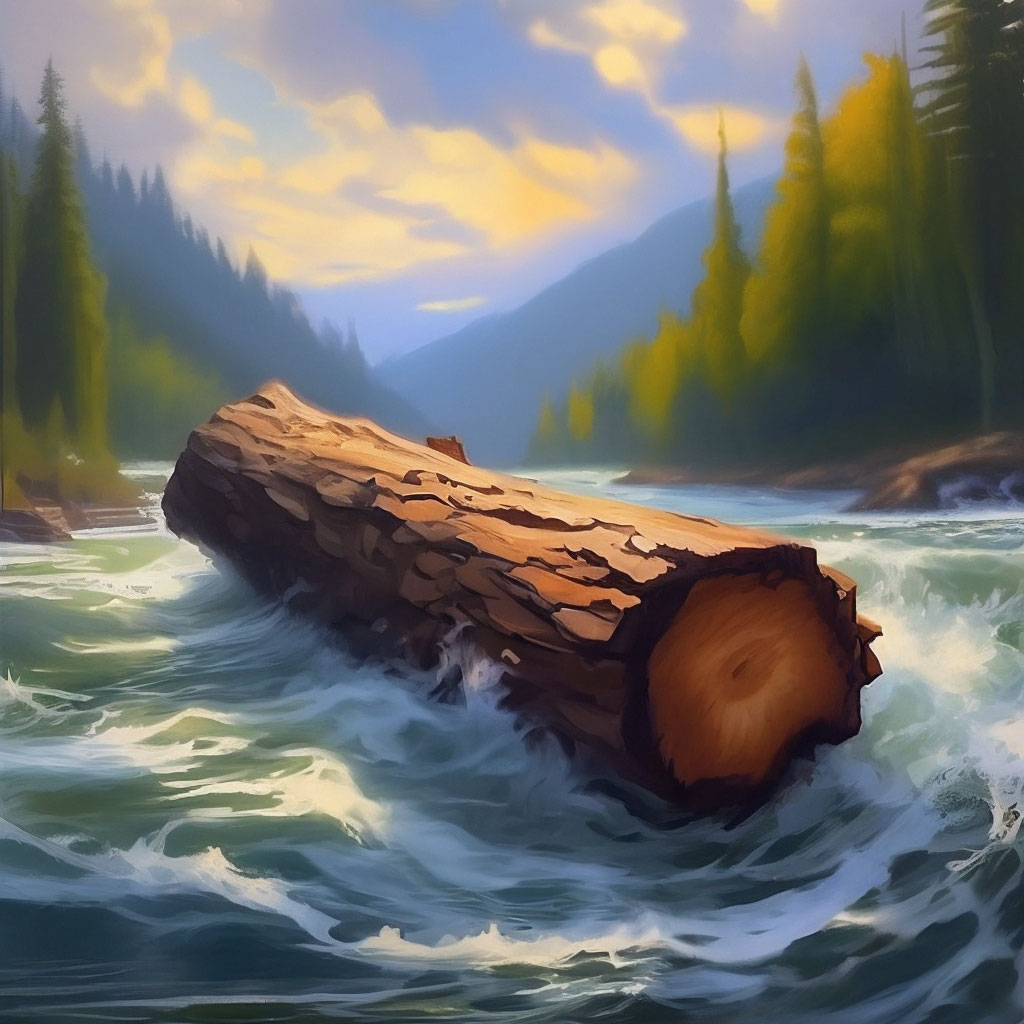 «По реке плывeт бревно, ох и …» — создано в Шедевруме